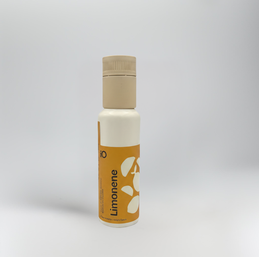 Bottle of Limonene on a white background