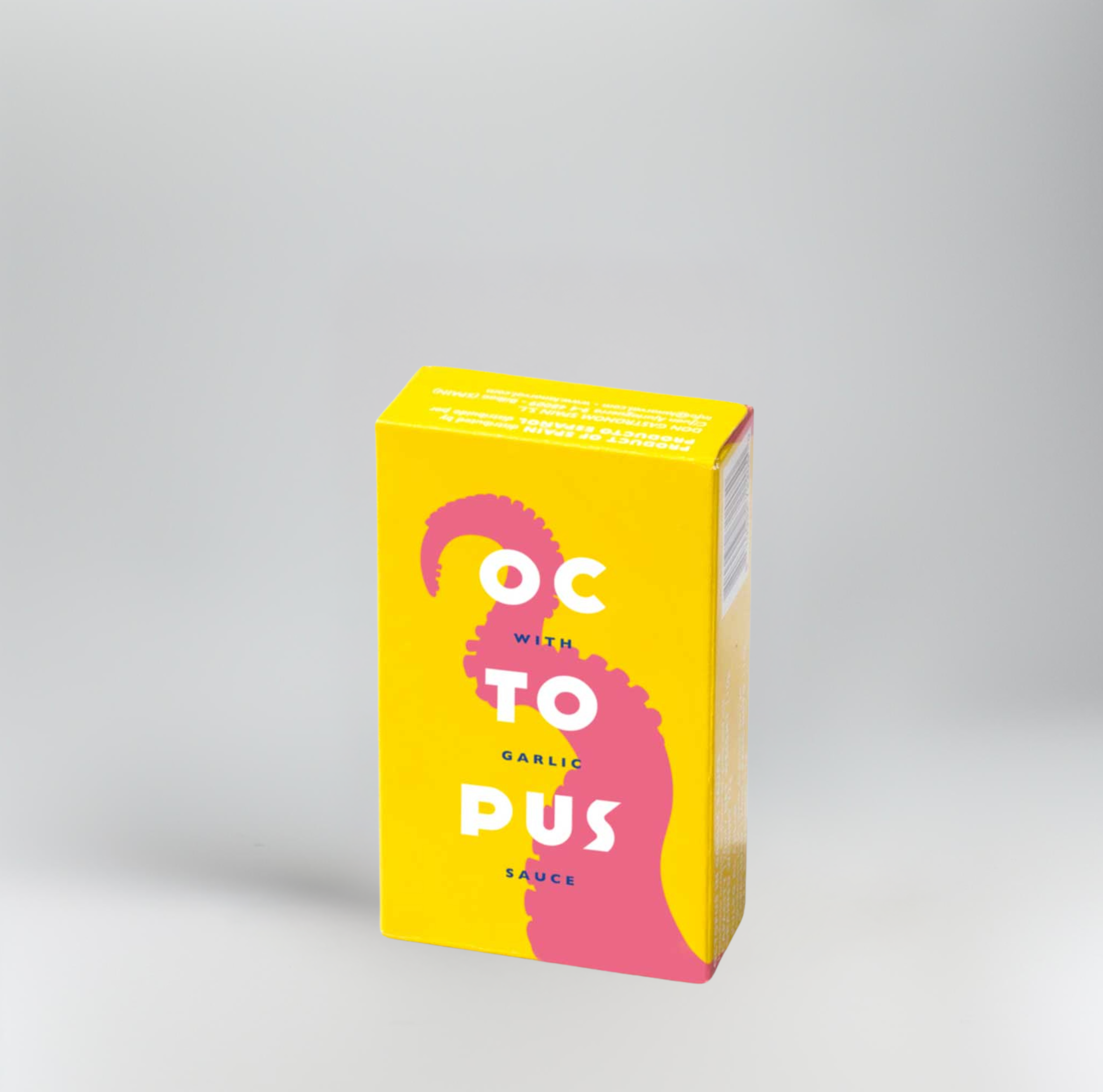 Yellow box with pink octopus design labeled 'OCTOPUS' on a gray background